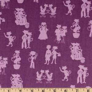   Cats Amore Silhouettes Plum Fabric By The Yard: Arts, Crafts & Sewing