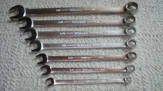WILLIAMS 7 PC COMBINATION WRENCH SET LONG PROFILE 6 ARE 6 POINT 1 IS 