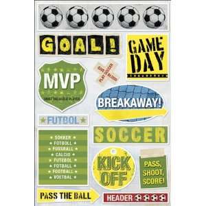    Soccer Cardstock Stickers 5.5X9 Soccer Balls Toys & Games