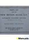 New Britain 23A Automatic Chucking Machine Parts Manual