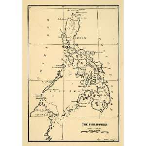 1905 Offset Lithograph Map Philippines Manila Luzon Mindanao China Sea 