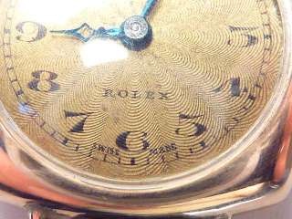 Antique Rolex Prima Cushion Watch Solid 9K Rose Gold Runs  