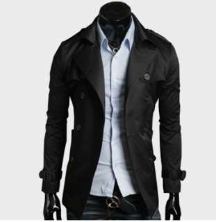 CASUAL BELTED DOUBLE BREASTED SHORT TRENCH COAT SLIM FIT 1516  