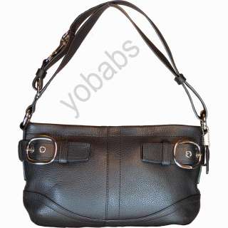 Coach F17125 17125 Leather E/W Duffle Bag Purse Handbag Tote Black/NWT 