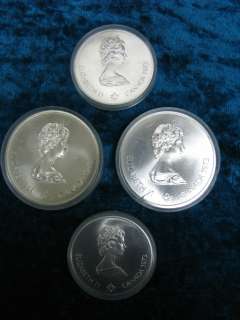 1973 XXI Montreal Olympic Games 1976 Sterling Silver 4 Coin Proof Set 
