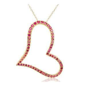  Gold Over Sterling Silver Red Cubic Zirconia Exaggerated 