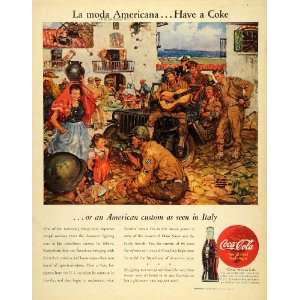  1945 Ad Coca Cola Coke American Military Italy Soldiers 