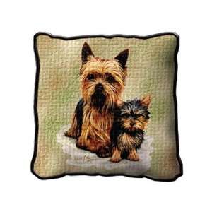  Yorkie & Pup Pillow Cover   17 x 17 Pillow: Home & Kitchen