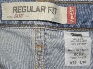 LEVIS 505 REGULAR FIT RED TAB 30 X 30 BLUE JEANS Good Used Condition 