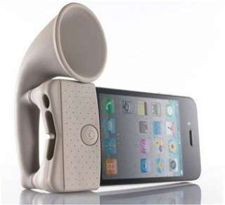 Unique Silicone Horn Stand Holder Amplifier Speaker for iPhone 4 4S 