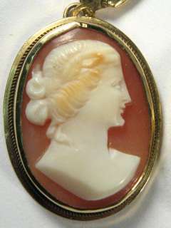 ANTIQUE ENGLISH 9K GOLD CARVED CAMEO EARRINGS c1920s  