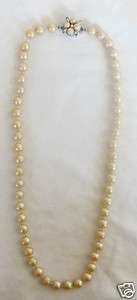 Vintage retro erafaux single strand pearl necklace marked Japan  