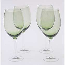 Certified International Olive Green 20 oz White Wine Glasses (Set of 8 