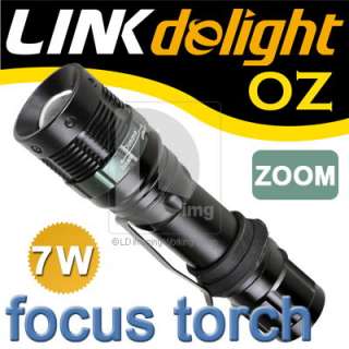 ZOOMABLE 7W CREE LED Flashlight Torch Zoom Lamp DC073  