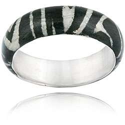 Sterling Silver Zebra Print Ring  
