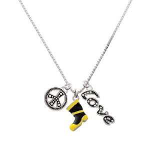  Enamel Firefighter Boot, Peace, Love Charm Necklace [Jewelry] Jewelry