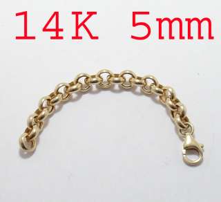 5mm Rolo Link Bracelet Necklace Extender for Pendant Charm REAL 14K 