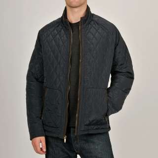 Chaps Mens Navy Diagonal Quilted Jacket  