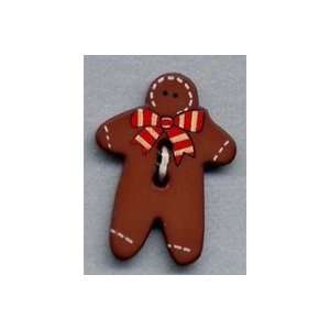  Button Gingerbread Boy Red
