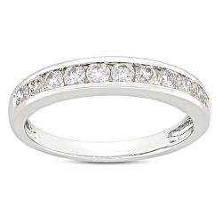 14k White Gold 1ct TDW Diamond Anniversary Ring (G H, SI1)  Overstock 