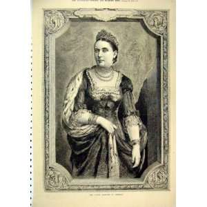    1883 Portrait Crown Princess Germany Old Print