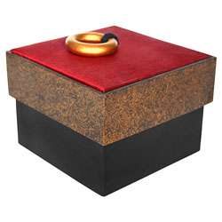 Handmade Red Silk and Gold Jewelry Box  Overstock
