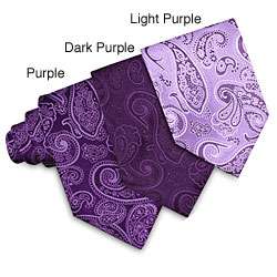 Purple Paisley Woven Silk Tie  