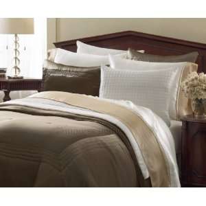  Silk Charmeuse Hand Quilted Comforter Set   King   Java 