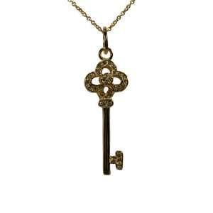  Royal Gold Crown Key Pendant with 16 Inch Chain: Celebrity 