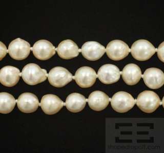   14K Yellow Gold Gemstones 3 Strand Cultured Pearl Bracelet  