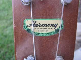 Vintage Harmony USA Baritone Uke Ukulele Nice W/ Orig. Case  