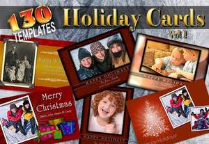 Holiday Cards V1 Photoshop Templates Backgrounds  