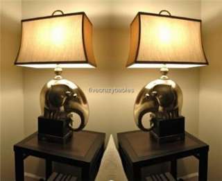 Contemporary ELEPHANT Table Lamp PAIR SET African Modern Designer 