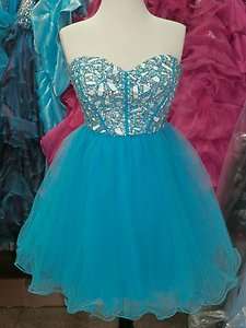 Sexy Short Prom Homecoming Dress Turquoise Sz Small NWT  