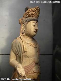 54Huge temple Wood handworked Kwan yin Buddha Statue  