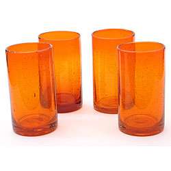 Certified International Orange Bubble 17 oz Ice Tea Glasses (Set of 8 