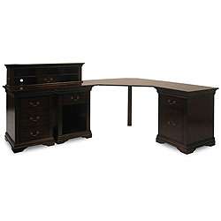 Savanna 3 cabinet Corner Desk with Hutch  