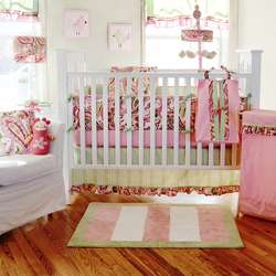   Sam Paisley Splash in Pink 4 piece Crib Bedding Set  Overstock