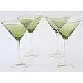 Certified International Olive Green 12 oz Martini Glasses (Set of 8 