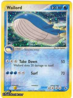 Wailord X1 NM Parallel Foil English EX Ruby and Sapphire Pokemon TCG 
