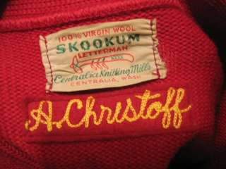 Vintage 1963 Wool Varsity Letterman Letter Sweater Skookum Washington 