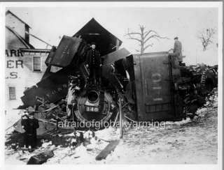 Photo 1870s New York O&W Locomotive Train Wreck #140  