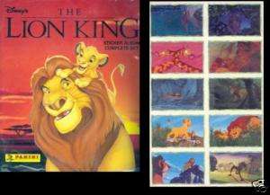 THE LION KING PANINI DISNEY COMPLETE STICKER SET & ALBUM  