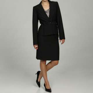 Calvin Klein Womens Petite Charcoal 2 piece Skirt Suit   