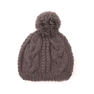  Cable Knit Pom Pom Beanie Hat   TAUPE BEIGE Everything 