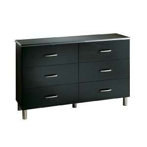  Black Onyx & Charcoal Contemporary Double Dresser