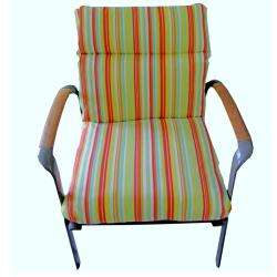    weather Outdoor Lime Green Stripe Club Chair Cushion  Overstock