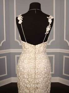   Elizabeth Fillmore Eden Ivory Silver Lace Silk Couture Bridal Gown NEW