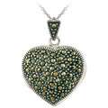 Sterling Silver Marcasite Heart Locket Necklace Today $ 