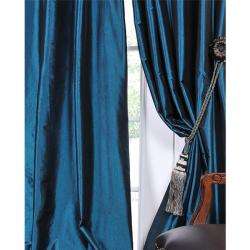 Solid Faux Silk Taffeta Mediterranean 96 inch Curtain Panel 